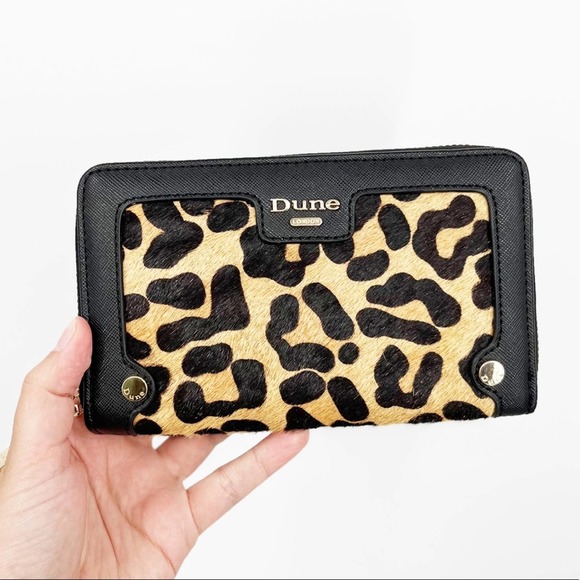 Dune London Bags Dune London Cheetah Calf Hair Zip Around Wallet